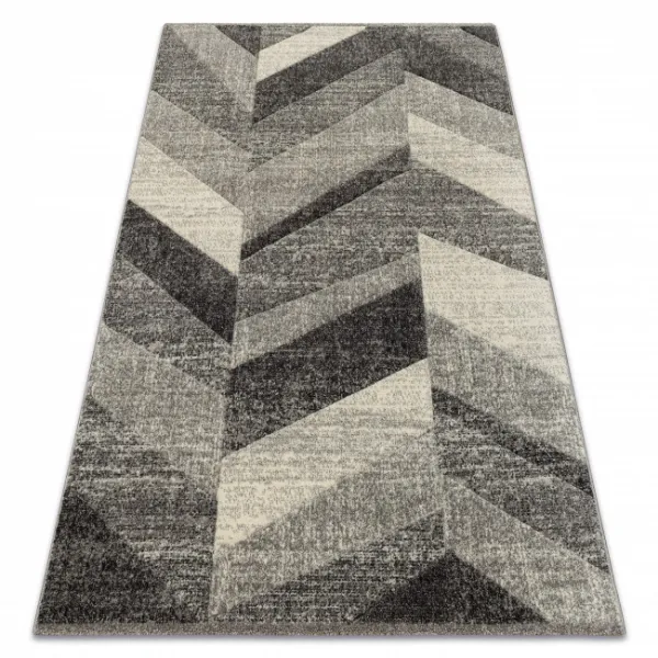 Koberec FEEL 5673/16811 HERRINGBONE čierny / sivý / krémový