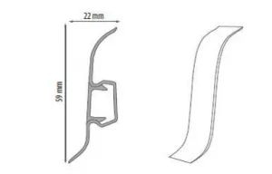 Podlahová lišta Premium Cezar 89 biela 250 cm