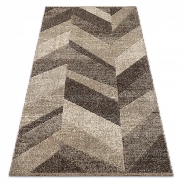Koberec FEEL 5673/15055 HERRINGBONE béžový / hnedý / krémový