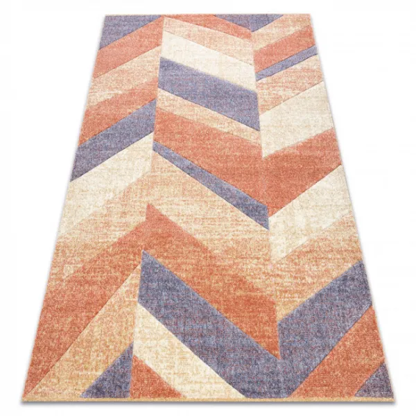 Koberec FEEL 5673/17931 HERRINGBONE béžová / terakota / fialová