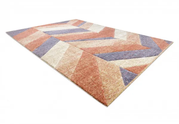 Koberec FEEL 5673/17931 HERRINGBONE béžová / terakota / fialová