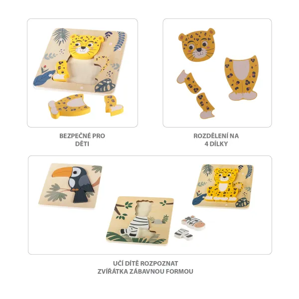 Zopa detské drevené puzzle Zebra