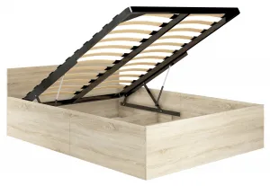 Ak furniture Posteľ CLP 100x200 cm s matracom a roštom dub sonoma