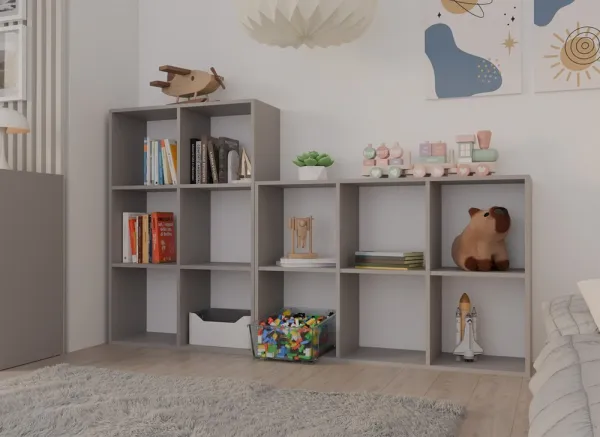 TP Living Regál Malax 110 cm šedý