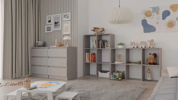 TP Living Regál Malax 110 cm šedý