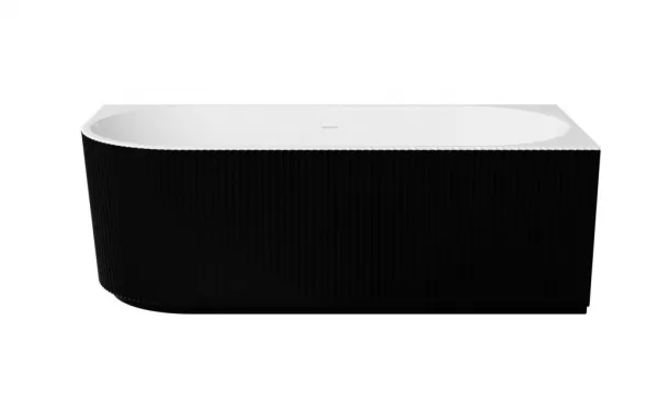 BESCO - Voľne stojaca vaňa DENAYA čierna/biela, sifón so štrbinovým prepadom - Farba - Čierna / biela, Farba sifónu - Čierna, Rozmer vane - 170 × 78 cm, Spôsob prevedenia - Pravé VANDENA170BWPB