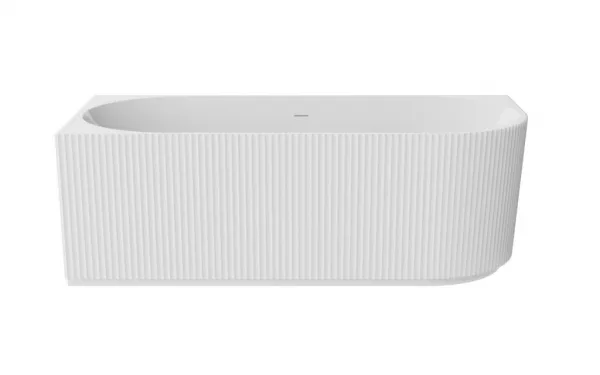 BESCO - Voľne stojaca vaňa DENAYA biela, sifón so štrbinovým prepadom - Farba - Biela, Farba sifónu - Čierna, Rozmer vane - 150 × 75 cm, Spôsob prevedenia - Ľavé VANDENA150LB