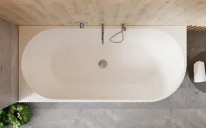 BESCO - Voľne stojaca vaňa DENAYA biela, sifón so štrbinovým prepadom - Farba - Biela, Farba sifónu - Čierna, Rozmer vane - 150 × 75 cm, Spôsob prevedenia - Ľavé VANDENA150LB