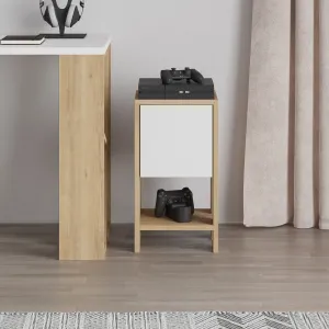 Nočný stolík Houseland EMA dub safírový/biely