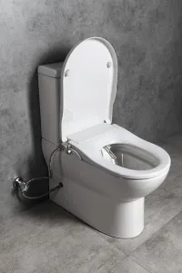SAPHO - JALTA WC kombi, Rimless, s bidetovým sedátkom CLEAN STAR, spodný/zadný odpad, biela LB402-1