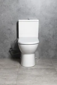 SAPHO - JALTA WC kombi, Rimless, s bidetovým sedátkom CLEAN STAR, spodný/zadný odpad, biela LB402-1