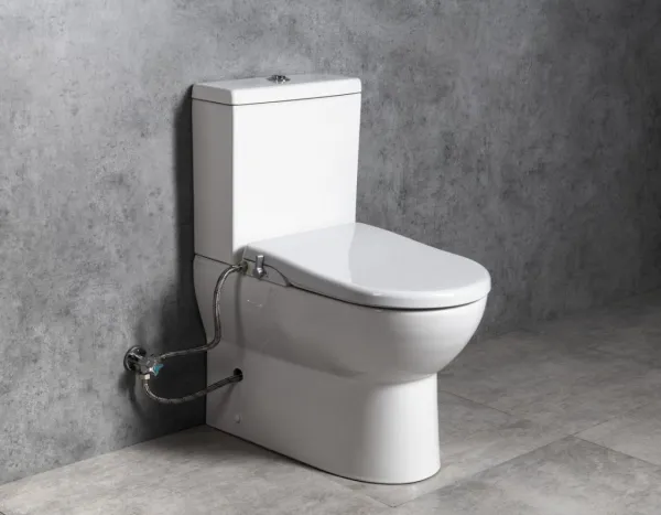 SAPHO - JALTA WC kombi, Rimless, s bidetovým sedátkom CLEAN STAR, spodný/zadný odpad, biela LB402-1