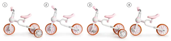 Balančný bicykel 4v1 - rúžový