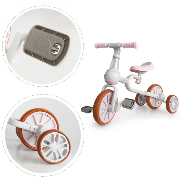 Balančný bicykel 4v1 - rúžový