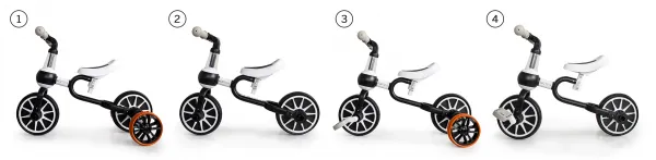 Balančný bicykel 4v1 - čierny