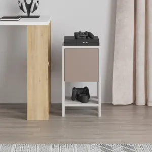 Nočný stolík Houseland EMA starobylá biela/mocha