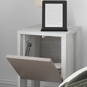 Nočný stolík Houseland EMA starobylá biela/mocha