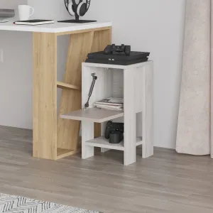 Nočný stolík Houseland EMA starobylá biela/mocha
