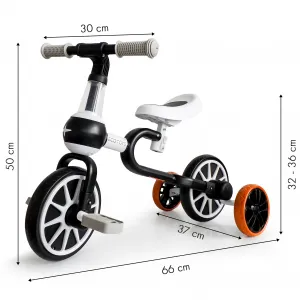 Balančný bicykel 4v1 - čierny
