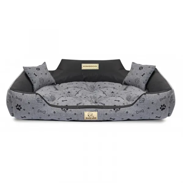 JAKS Vodeodolný pelech pre psa čierne kosti Kingdog Pelech veľkosti: 75 x 65 cm