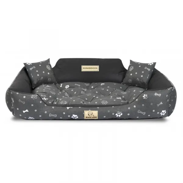 JAKS Vodeodolný pelech pre psa strieborné kosti Kingdog Pelech veľkosti: 75 x 65 cm