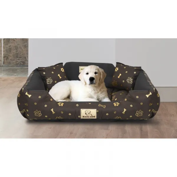JAKS Vodeodolný pelech pre psa zlaté kosti Kingdog Pelech veľkosti: 75 x 65 cm