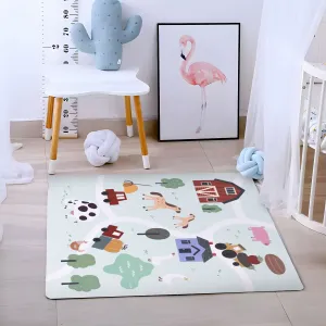 Veľká penová podložka EVA pre deti Farma 90,5x90,5 cm 21 ks