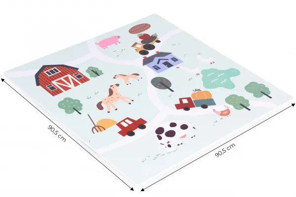 Veľká penová podložka EVA pre deti Farma 90,5x90,5 cm 21 ks