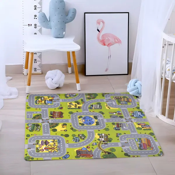 Veľká penová podložka EVA pre deti Mesto 90,5x90,5 cm 21 ks