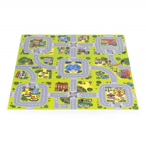 Veľká penová podložka EVA pre deti Mesto 90,5x90,5 cm 21 ks