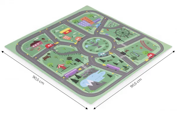 Veľká penová podložka EVA pre deti Mesto 90,5x90,5 cm 21 ks