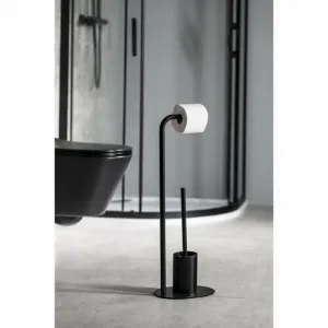 AQUALINE SB236 Samba stojan s držiakom na toaletný papier a WC štetkou, čierna