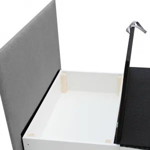 Rozkladacie kreslo s úložným priestorom, sivá, FLIK