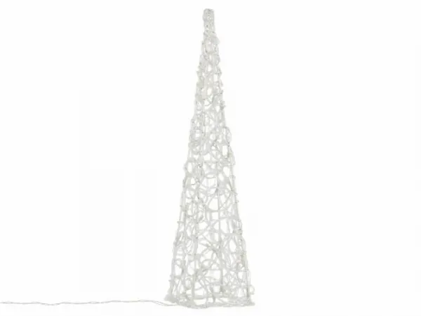 Nexos 194 Vianočná dekorácia - Akrylový kužeľ - 60 cm, studeno biely na batérie