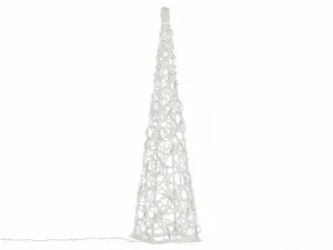 Nexos 194 Vianočná dekorácia - Akrylový kužeľ - 60 cm, studeno biely na batérie