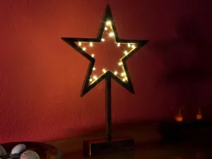Nexos 43014 Vianočná dekorácia - Hviezda bronzová - 39 cm, 20 LED