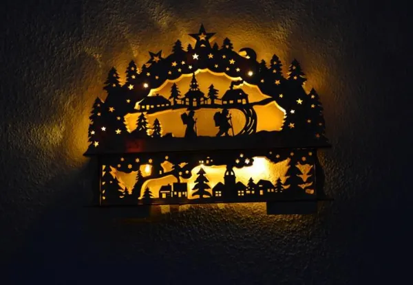 Nexos 28392 Vianočná dekorácia - krajina - 10 LED, teplá biela