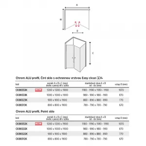 MEREO - Sprchový kút, LIMA, štvorec, 100 cm, chróm ALU, sklo Point, dvere lietacie CK86532K