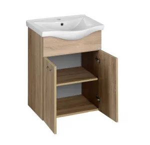 KERAMIA FRESH umývadlová skrinka 51,1x74x34cm, dub platin 50058