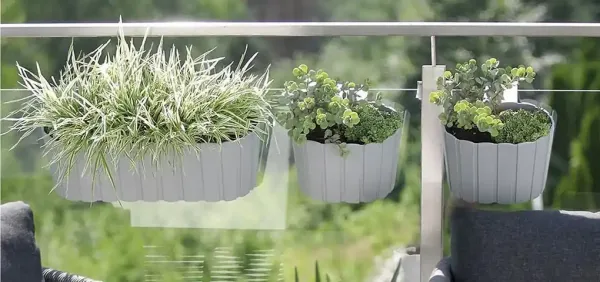 NABBI DDECZ400 plastový balkónový kvetináč 38,3 cm sivý kameň