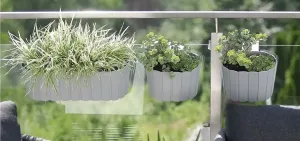NABBI DDECZ400 plastový balkónový kvetináč 38,3 cm sivý kameň