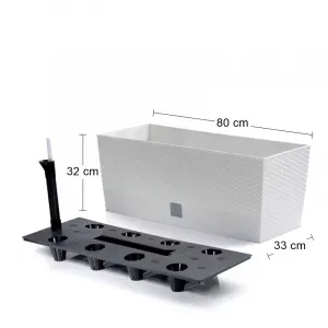 Prosperplast Truhlík RATAN CASE biely, varianta 80 cm