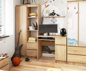 Ak furniture Písací stôl PIKSEL 90 cm dub sonoma pravý