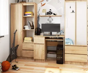 Ak furniture Psací stůl PIKSEL 90 cm dub sonoma ľavý