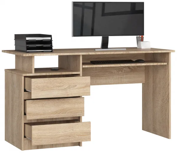 Ak furniture Volně stojící psací stůl CLP 135 cm dub sonoma