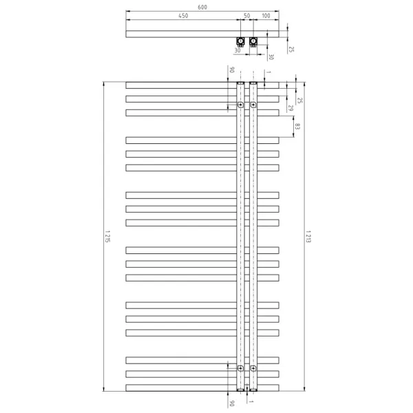 SAPHO - SOPHINA vykurovacie teleso 600x1215 biely mat IR701W