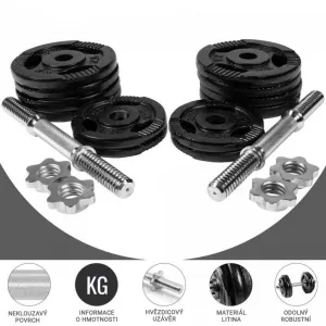 Gorilla Sports Sada činiek so závažím 30 kg, 30 mm