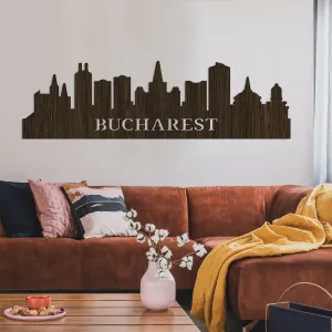 Drevený obraz mesta - Bucharest