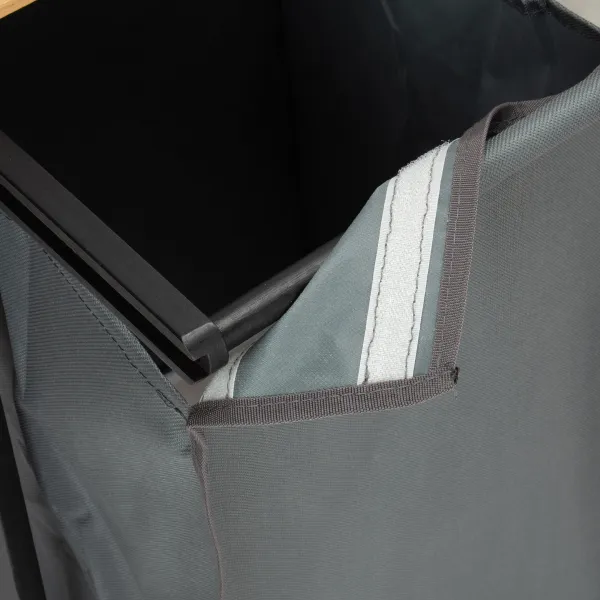 Kôš na bielizeň alebo hračky bambus HANOI BLACK 2 priehradky DUO COLOUR