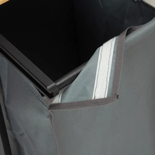 Kôš na bielizeň alebo hračky bambus HANOI BLACK 2 priehradky DUO COLOUR